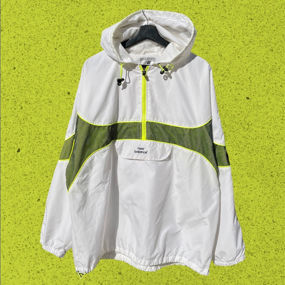 Vintage 90s New Balance off-white 1/4 zip windbreaker jacket